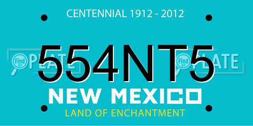 554NT5 New Mexico License Plate