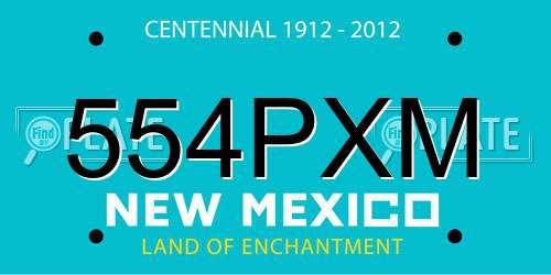 554PXM New Mexico License Plate