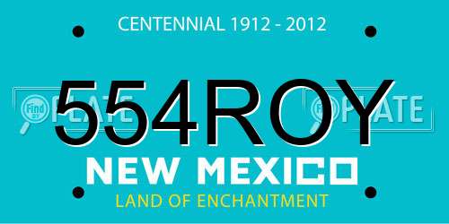 554ROY New Mexico License Plate