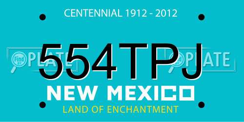 554TPJ New Mexico License Plate