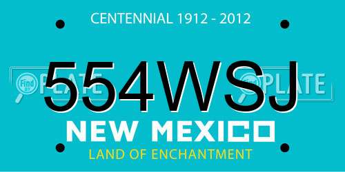 554WSJ New Mexico License Plate