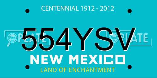 554YSV New Mexico License Plate