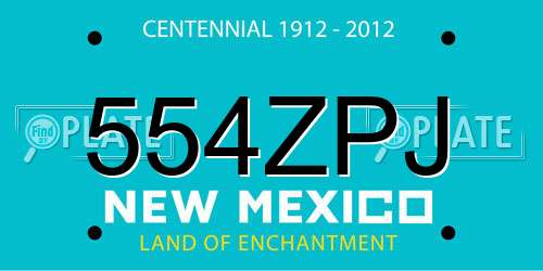 554ZPJ New Mexico License Plate