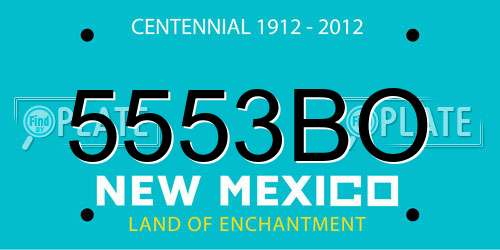 5553BO New Mexico License Plate