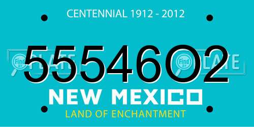 55546O2 New Mexico License Plate