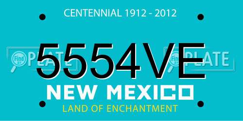 5554VE New Mexico License Plate