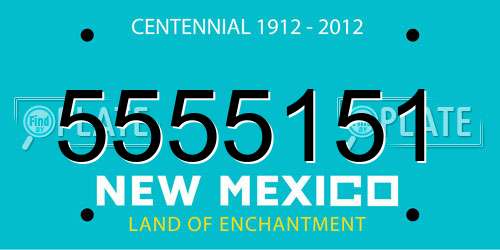 5555151 New Mexico License Plate