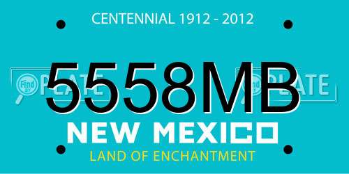 5558MB New Mexico License Plate