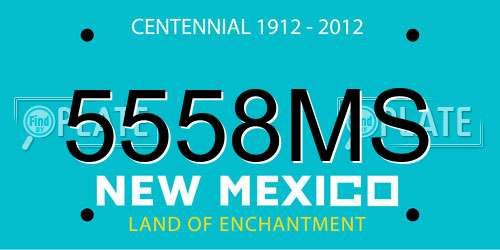 5558MS New Mexico License Plate