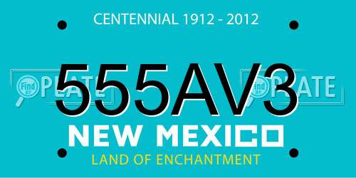 555AV3 New Mexico License Plate