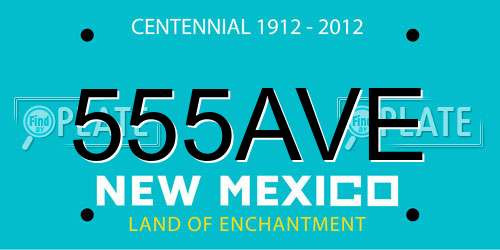 555AVE New Mexico License Plate