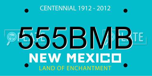 555BMB New Mexico License Plate