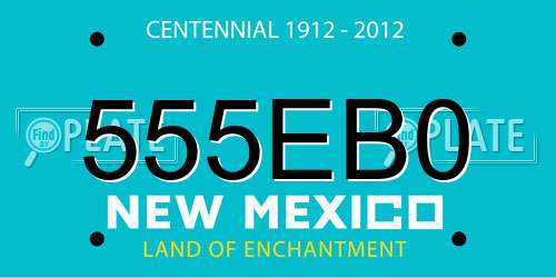 555EB0 New Mexico License Plate