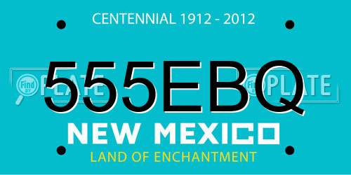 555EBQ New Mexico License Plate