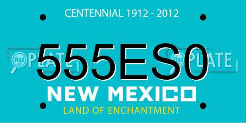 555ES0 New Mexico License Plate