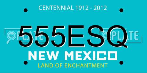 555ESQ New Mexico License Plate