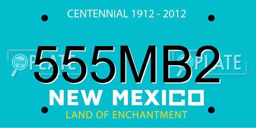 555MB2 New Mexico License Plate