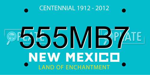 555MB7 New Mexico License Plate
