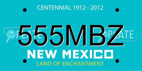 555MBZ New Mexico License Plate