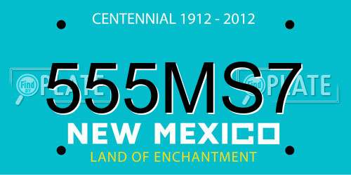 555MS7 New Mexico License Plate