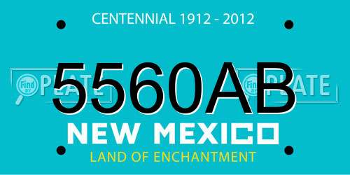 5560AB New Mexico License Plate