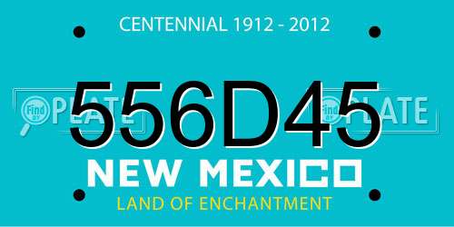 556D45 New Mexico License Plate
