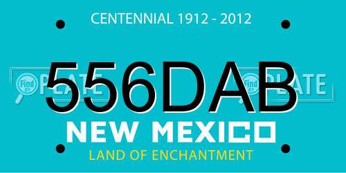 556DAB New Mexico License Plate