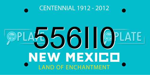 556II0 New Mexico License Plate