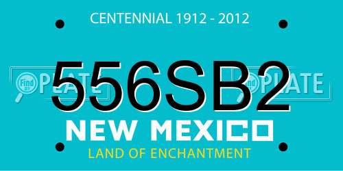 556SB2 New Mexico License Plate