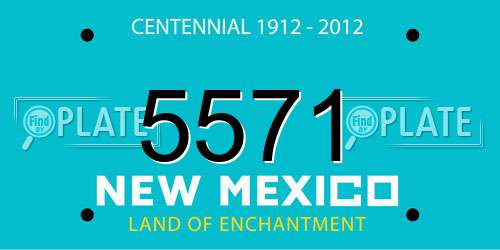 5571 New Mexico License Plate