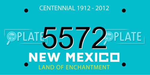 5572 New Mexico License Plate
