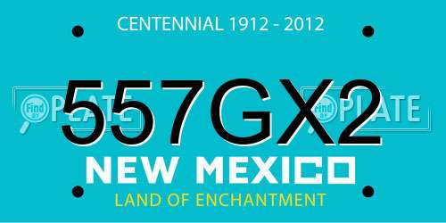 557GX2 New Mexico License Plate