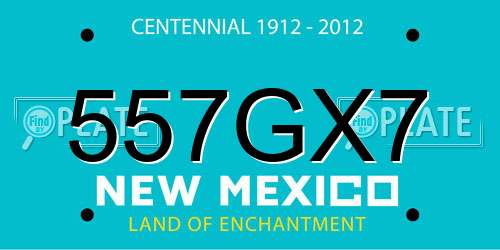 557GX7 New Mexico License Plate