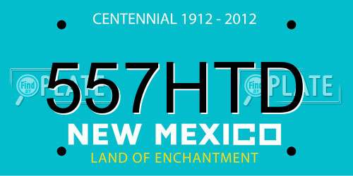 557HTD New Mexico License Plate