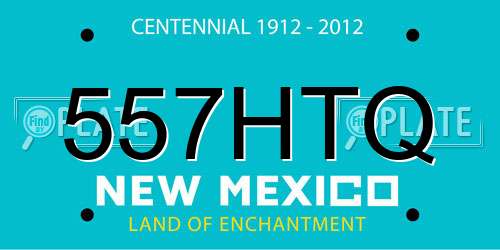557HTQ New Mexico License Plate