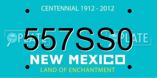 557SS0 New Mexico License Plate