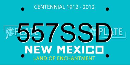557SSD New Mexico License Plate