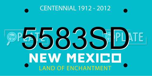 5583SD New Mexico License Plate