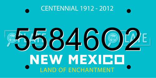55846O2 New Mexico License Plate