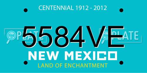 5584VE New Mexico License Plate