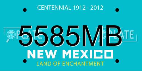5585MB New Mexico License Plate
