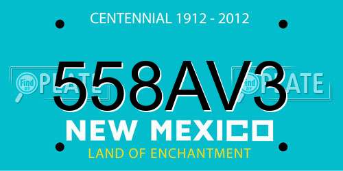 558AV3 New Mexico License Plate