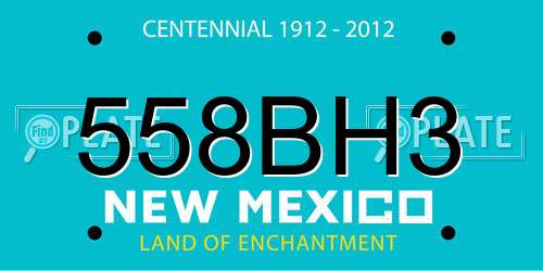 558BH3 New Mexico License Plate