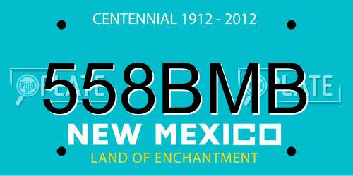 558BMB New Mexico License Plate