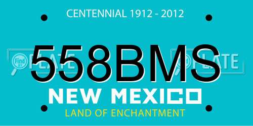 558BMS New Mexico License Plate