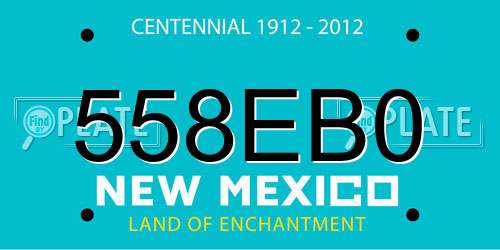 558EB0 New Mexico License Plate