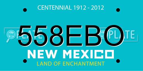 558EBO New Mexico License Plate