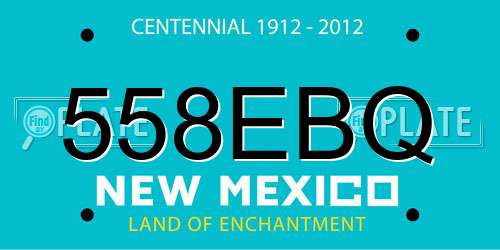 558EBQ New Mexico License Plate