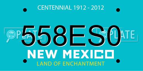558ES0 New Mexico License Plate