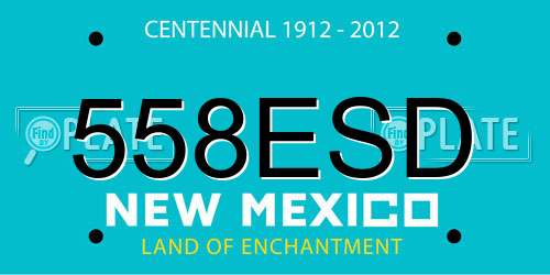 558ESD New Mexico License Plate